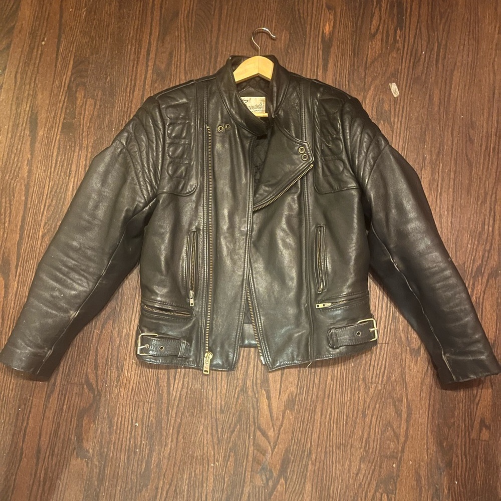 Black Performance Jacket with Quilted Padding and Snap Collar